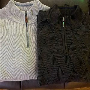 Men’s Tommy Bahama Textured Knits 1/4 zip Sweaters 2-pk Dark XL, Light XXL